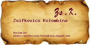 Zsifkovics Kolombina névjegykártya